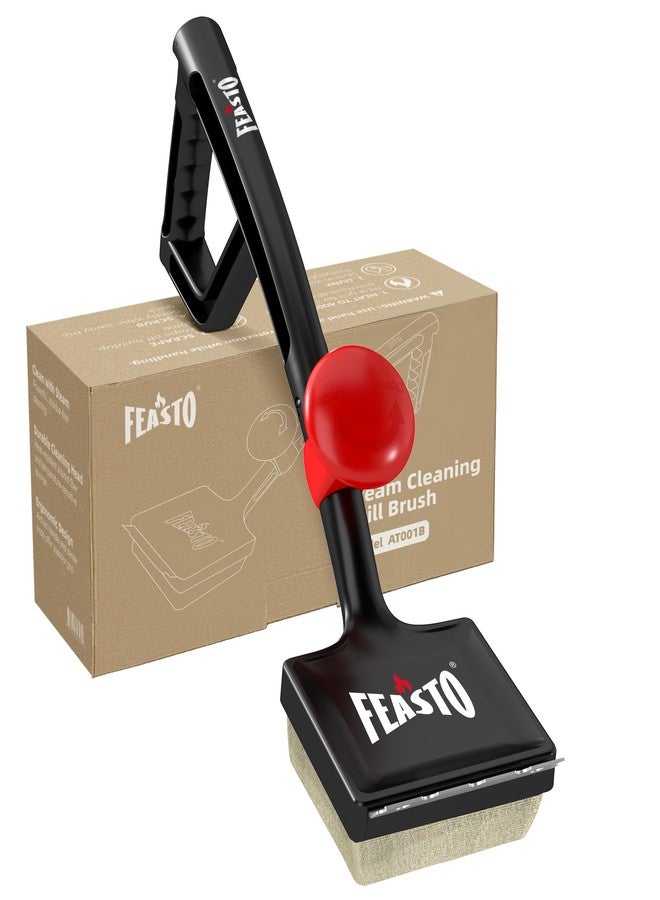Feasto Grill Brush for Outdoor Grill & BBQ Grill Brush, 6-in-1 Bristle-Free with Interwoven-Tech & Thermal-Sensitive Sponge, Stainless Steel Scraper, 360° Rotating Knob, Bottle Opener & Grates Hook - Image 1