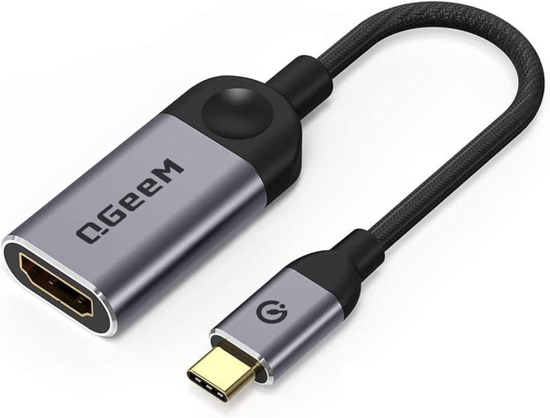 QGeeM Cape USB C to HDMI 4K Adapter, USB Type C to HDMI Adapter [Thunderbolt 3/4] HDMI Adapter for MacBook Pro/Air, Galaxy S10/S9/S8, Dell XPS 13/15, Pixelbook, Surface Pro and more