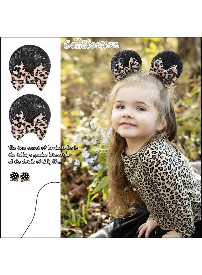 CellElection 8PCS Sequin Mouse Ears Hair Clips Glitter Hair Bows Cute Mice Ears Hair Clips Barrettes for Women Girls Hair Accessories for Costume Party Favor Christmas Decoration - Image 4
