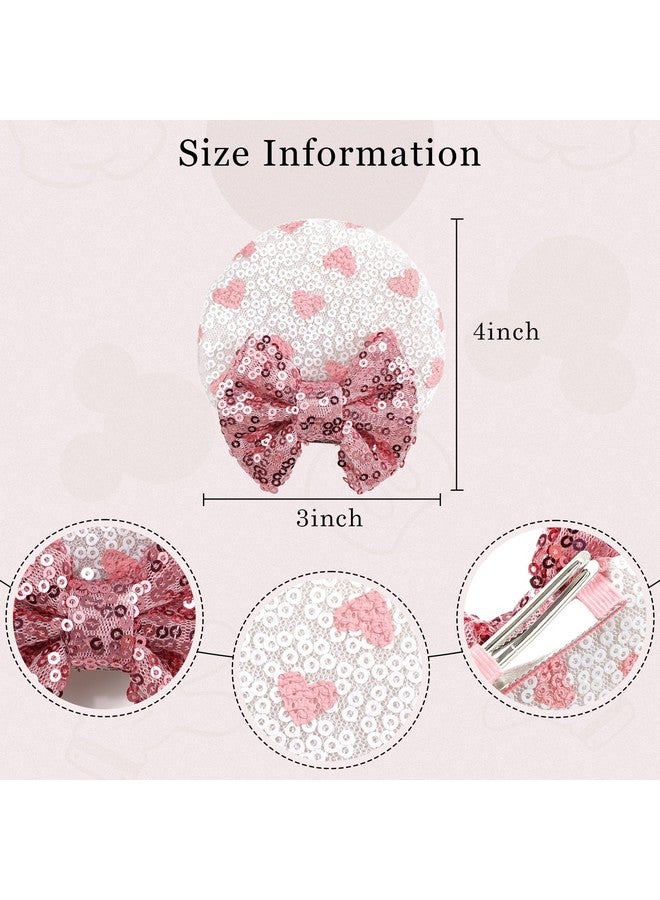 CellElection 8PCS Sequin Mouse Ears Hair Clips Glitter Hair Bows Cute Mice Ears Hair Clips Barrettes for Women Girls Hair Accessories for Costume Party Favor Christmas Decoration - Image 3