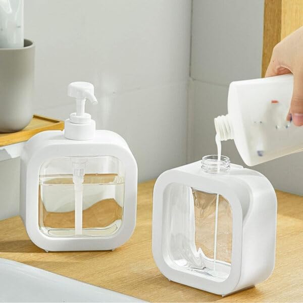 Lazybeee Empty Soap Dispenser Bottle for Bathroom & Kitchen | Hand Soap, Dish Soap, Shampoo Dispenser | Travel Essential | White (1 Pc) - Image 3