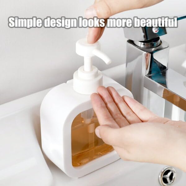 Lazybeee Empty Soap Dispenser Bottle for Bathroom & Kitchen | Hand Soap, Dish Soap, Shampoo Dispenser | Travel Essential | White (1 Pc) - Image 5