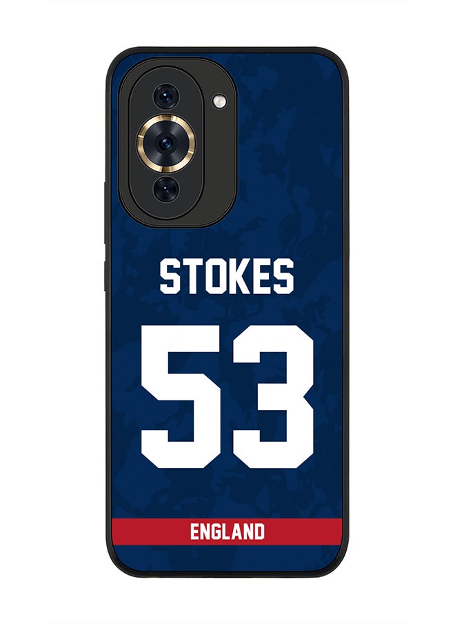 Stylizedd - Rugged Black Edge Case for Huawei nova 10 Pro, Slim fit Soft Case Flexible Rubber Edges Thin Cover - Player Name - Ben Stokes, Jersey Number- 55 - Image 1