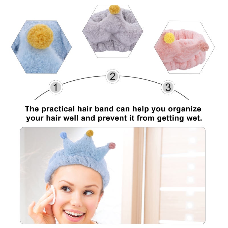 6 Pcs Coral Fleece Headbands for Women Elastic Facial Makeup Hairbands - Image 5