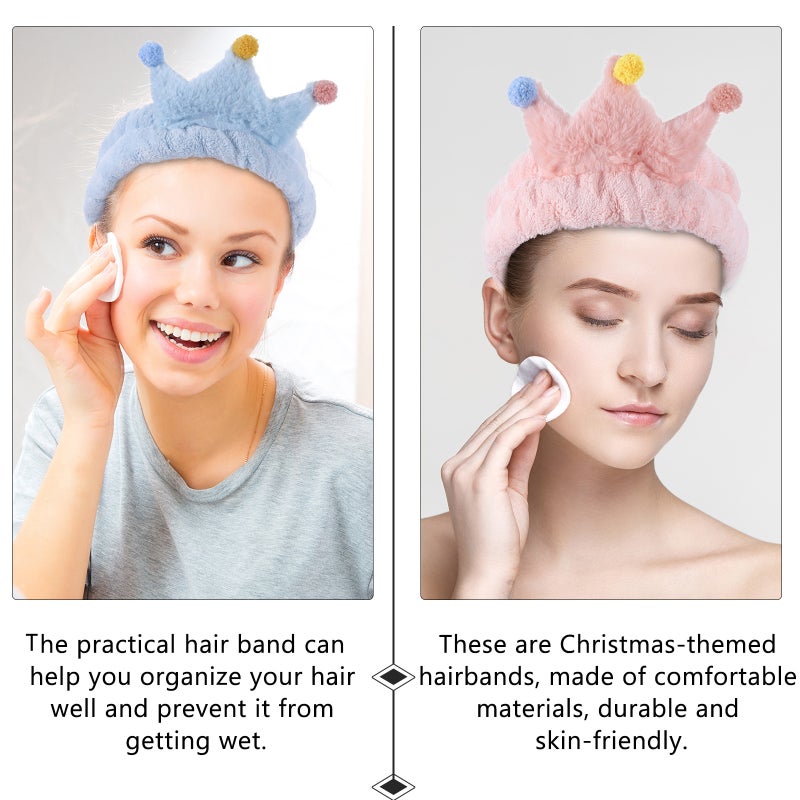 6 Pcs Coral Fleece Headbands for Women Elastic Facial Makeup Hairbands - Image 2