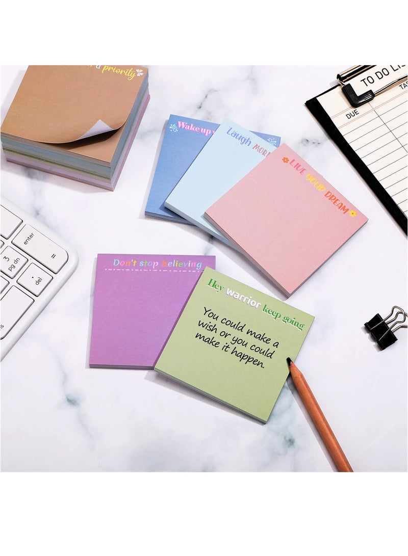 KASTWAVE Inspirational Sticky Notes, 12 Pieces 50 Sheets Each Inspirational Memo Pads Set, Extra sticky notes for Note Taking, Reminders, Self Stick Pads Sticky Notes Cute Paper Stationery for Office - Image 4