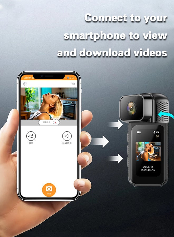 2025 New HD Sports Camera, 180° Rotating Lens, 1.47-inch Screen, Free 64GB Card, Multi-angle Outdoor Mini Camera, Multi-function WiFi Camera, Suitable for Vlog Recording, Cycling Travel, Social Media Blog