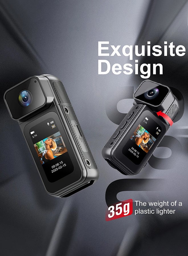 2025 New HD Sports Camera, 180° Rotating Lens, 1.47-inch Screen, Free 64GB Card, Multi-angle Outdoor Mini Camera, Multi-function WiFi Camera, Suitable for Vlog Recording, Cycling Travel, Social Media Blog