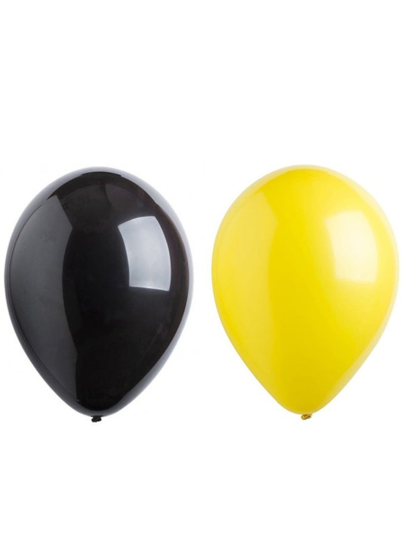 SFMW 100pcs Yellow & 100pcs Black Latex Balloons Set 12inch - Assorted