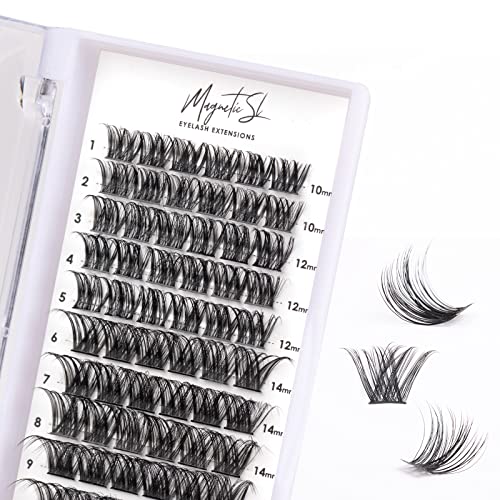 Magnetic SL Cluster Lashes 72 Individual Lashes Clusters Eyelash Extensions False Eyelashes DIY Lash Extension Kit Reusable False Eyelashes Natural Look Mix 10-16mm C D-Curl-DM01 - Image 1