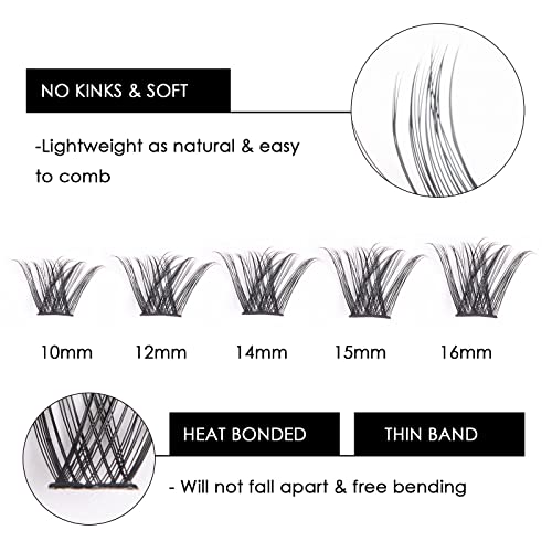 Magnetic SL Cluster Lashes 72 Individual Lashes Clusters Eyelash Extensions False Eyelashes DIY Lash Extension Kit Reusable False Eyelashes Natural Look Mix 10-16mm C D-Curl-DM01 - Image 3