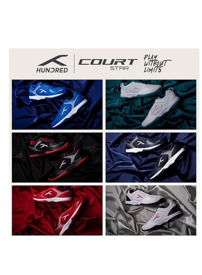 HUNDRED Court Star Non-Marking Professional Badminton Shoes for Mens | X-Cushion Protection | Suitable for Indoor Tennis/Squash/Table Tennis/Basketball & PadeL | Lace Up | Durable and Comfort - Image 5