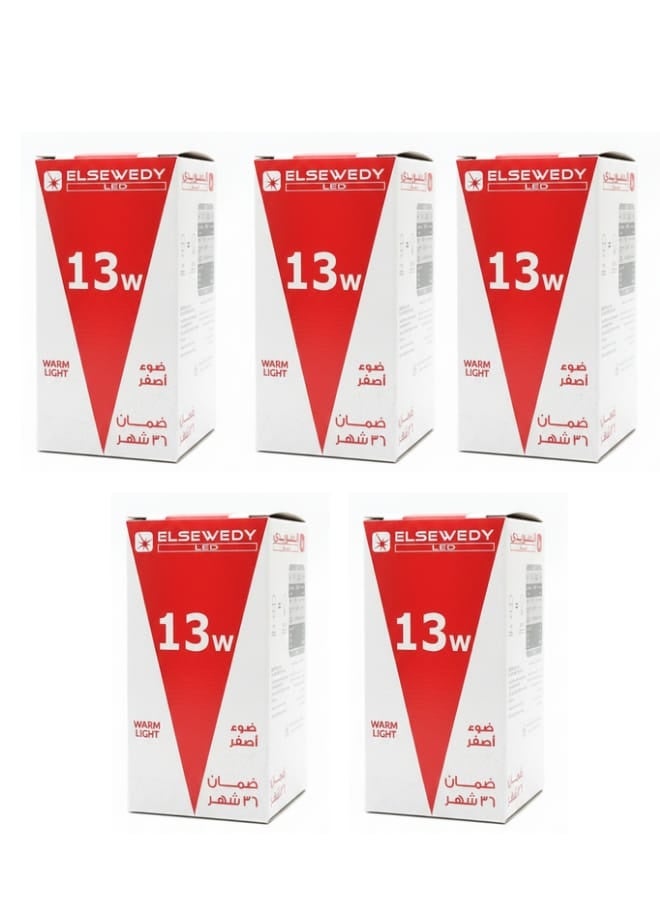السويدى لمبة ليد كلاسيكية E27 من ايليوس، 3000 كلفن، 1170 لومن (دافئ، 13 وات،  5 قطع)