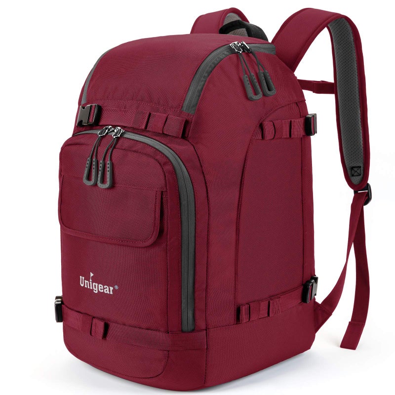 Unigear Unigear Ski Boot Backpack, Snowboard Shoes with Helmet Bag, Winter Sports Skiing Skating Rucksack, Red, L  - Image 1