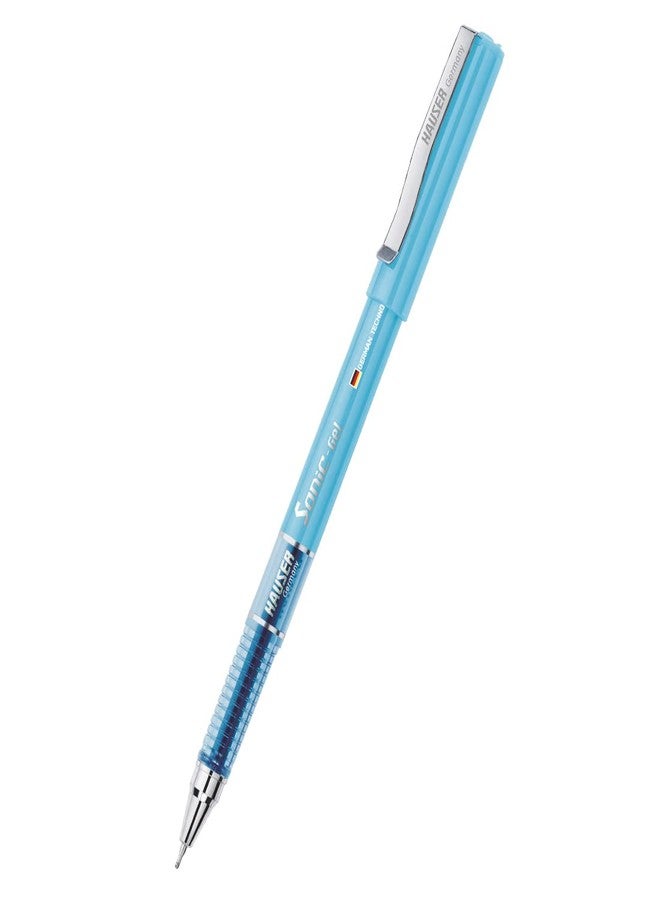 Hauser Sonic Gel Pen Box | Attractive Foiled Body | Stylish Metal Clip | Refillable & Waterproof Gel Ink | German Technology For Smooth & Effortless Writing | Blue Ink, Set Of 10 X 5 Pack - Image 3