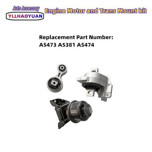 Yllhaoyuan Engine Motor Mount Set 3Pcs Compatible with 2006 2007 2008 2009 Fo-rd Fusion 2.3L/3.0L Mercury Milan A5473 A5381 A5474 - Image 3