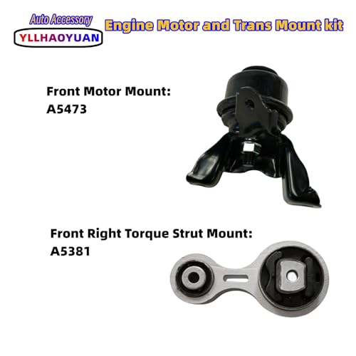 Yllhaoyuan Engine Motor Mount Set 3Pcs Compatible with 2006 2007 2008 2009 Fo-rd Fusion 2.3L/3.0L Mercury Milan A5473 A5381 A5474 - Image 5