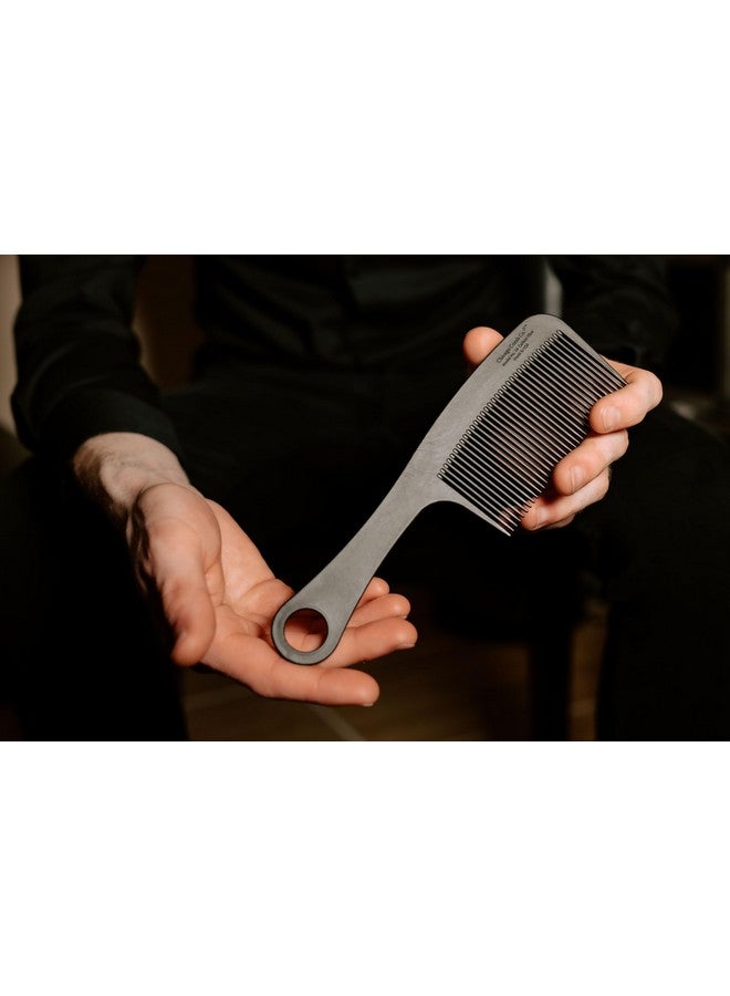 Chicago Comb Model 14 Carbon Fiber Made In Usa Antistatic Detangling Styling & Shower Comb 8.4 Inches (21 Cm) Long - Image 2