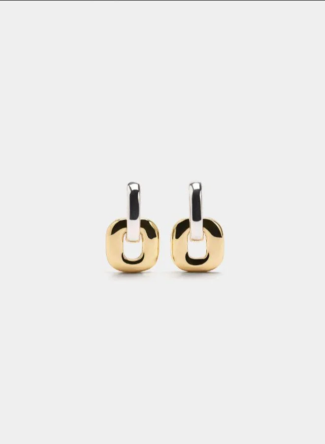PARFOIS Multicolour Crossed bicolor hoop earrings for Women | Best Price UAE