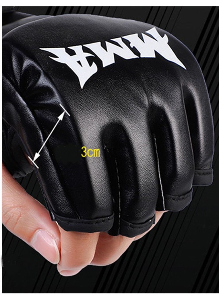 Furtey Boxing Gear Half finger Boxing Gloves Blue For Boxing Training MMA Fighting UFC Contest Gear  - Image 5