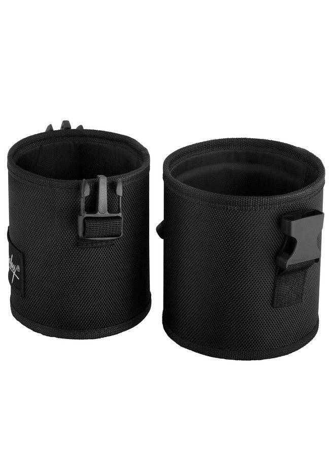 Nanshy Nanshy Travel Makeup Brush Holder with Lid - Large, Stand Up Makeup Brush Case for MUA - 2-in-1 Durable Makeup Brush Organizer Bag & 2 Brush Cups - Brushes Not Included - Black - 9 x 4 x 4 Inches - Image 1