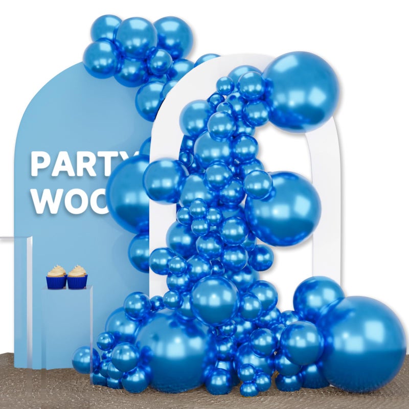 PartyWoo Metallic Blue Balloons 140pcs Different Sizes of 18 12 10 5 Inch Chrome Blue Latex Balloons for Graduation Wedding Baby Shower Wedding Bachelorette Birthday Party Decorations BlueG106 - Image 3