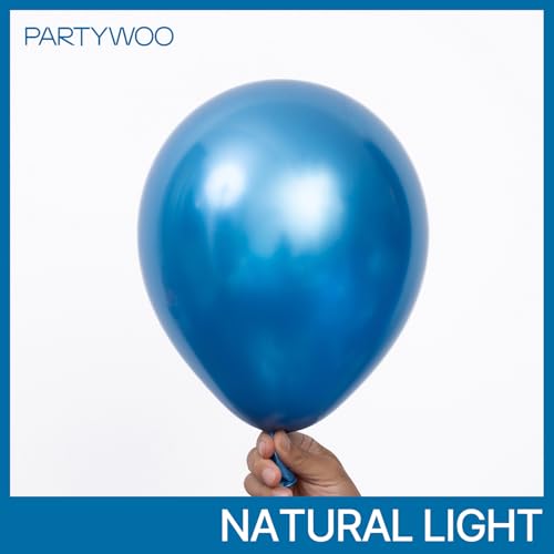 PartyWoo Metallic Blue Balloons 140pcs Different Sizes of 18 12 10 5 Inch Chrome Blue Latex Balloons for Graduation Wedding Baby Shower Wedding Bachelorette Birthday Party Decorations BlueG106 - Image 5