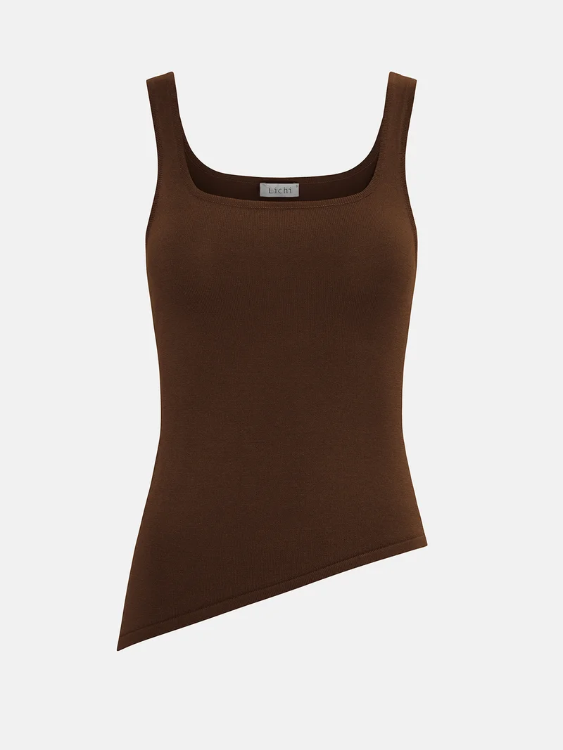 Lichi Jersey top with asymmetrical edge