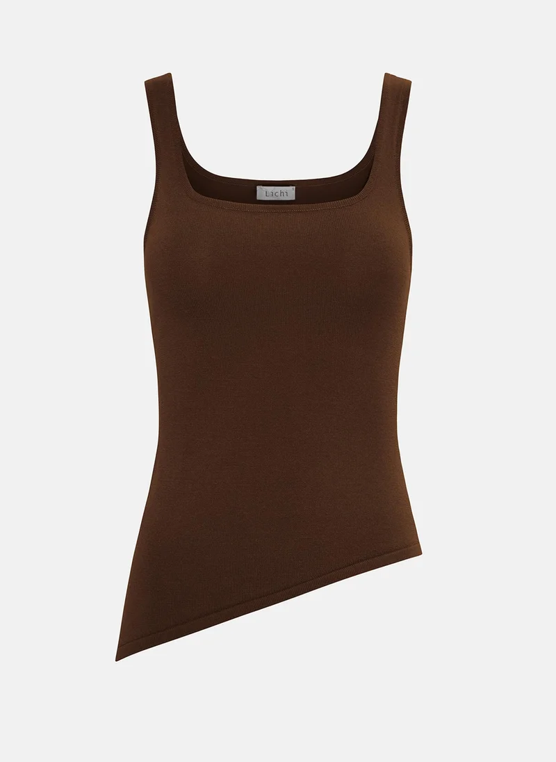 Lichi Jersey top with asymmetrical edge
