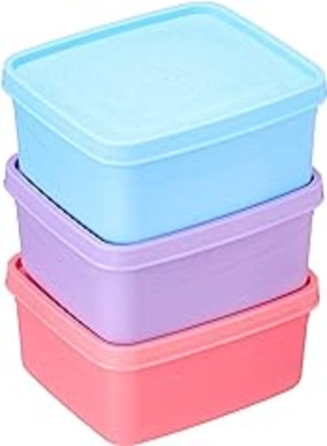 Arafa plastic food storage boxes set, made in egypt multi-color