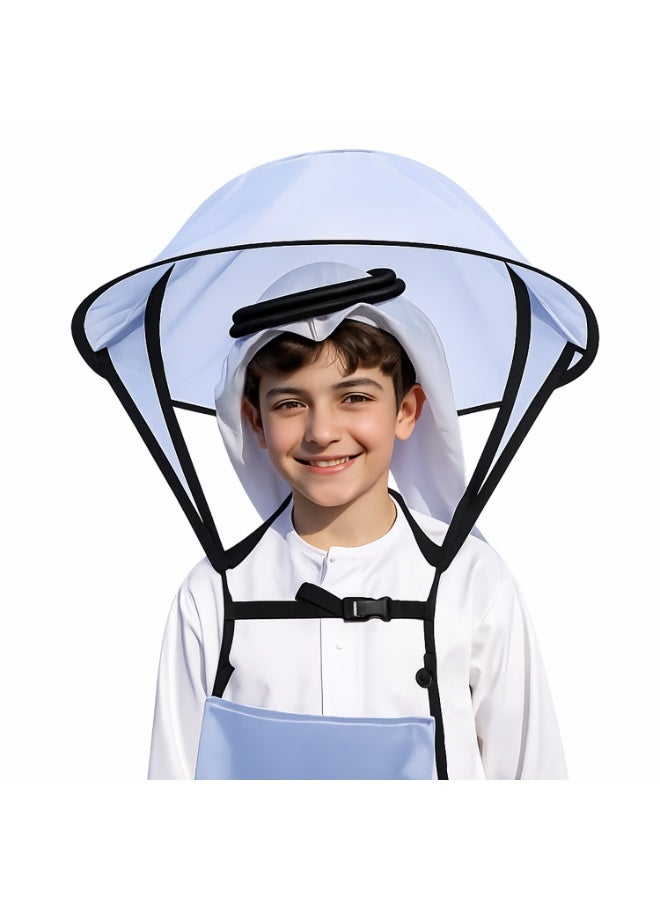 Handsfree UV Protection Umbrella Hat for Men & Women, Foldable Wearable Sunshade Hat with Storage Bag, Portable Waterproof Outdoor Sun Hat for Camping, Beach, Hiking, Fishing, Travel & Hajj - Image 3