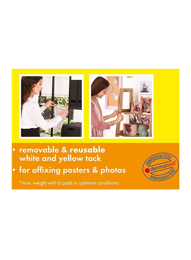 UHU عبوتان من وسادات لاصقة قابلة لإعادة الاستخدام من Patafix باللون الأصفر - Image 2