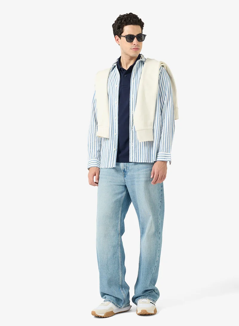 LACOSTE  Regular Fit Striped Band Piqué Polo for Men | Best Price UAE