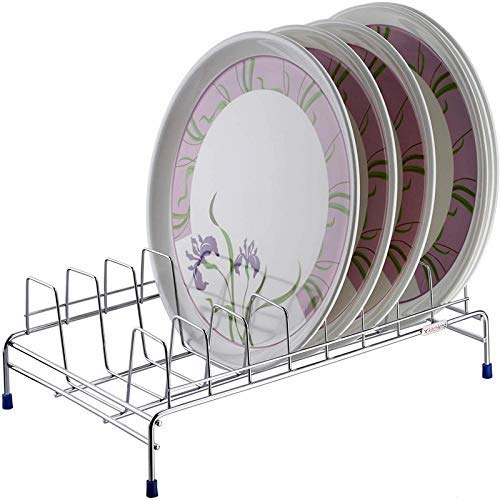 ONTRIP Stainless Steel Dish Rack StandThali Stand Utensil Rack for Kitchen 2 Layer Plate Bowl Stand Wall Mount Dish Drainer Rack for Kitchen - Image 2