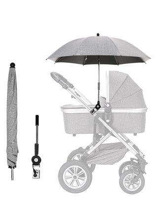 Baby Stroller Parasol, 75 cm Sunshade with Clip Universal Stroller UV Protection Umbrella 50+ Adjustable 360 Degree Waterproof Umbrella for Strollers, Strollers, Wheelchairs, Beach Chair - Gray - pzsku/Z80BD74D19C81BFA97DB4Z/45/_/1699252804/aaf8ab43-5114-40db-8517-7dce9124f0d7