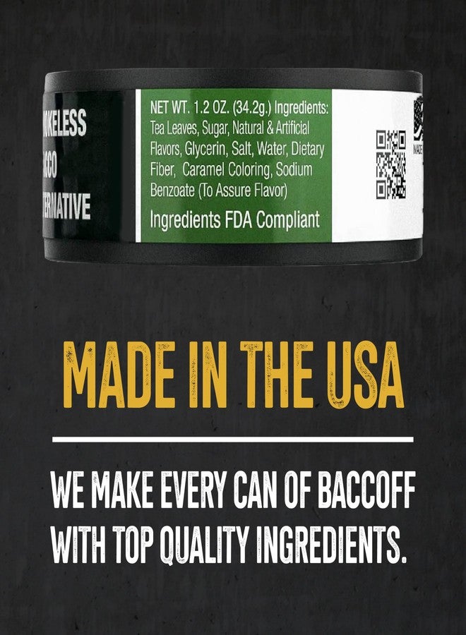 BACC OFF 1 Can, BaccOff Extra Wintergreen Fine Cut, Bold Wintergreen Flavor - Image 2