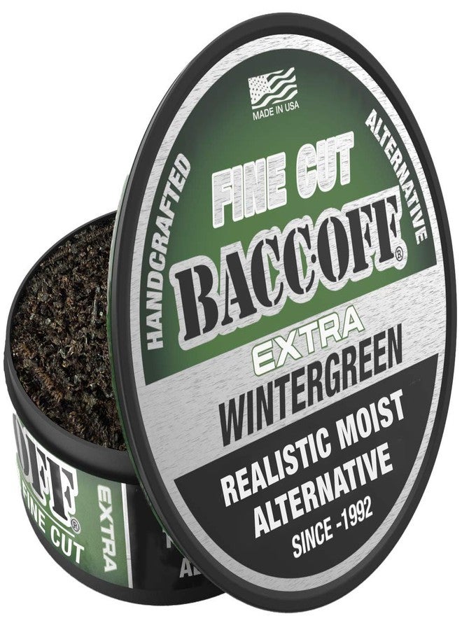 BACC OFF 1 Can, BaccOff Extra Wintergreen Fine Cut, Bold Wintergreen Flavor - Image 1