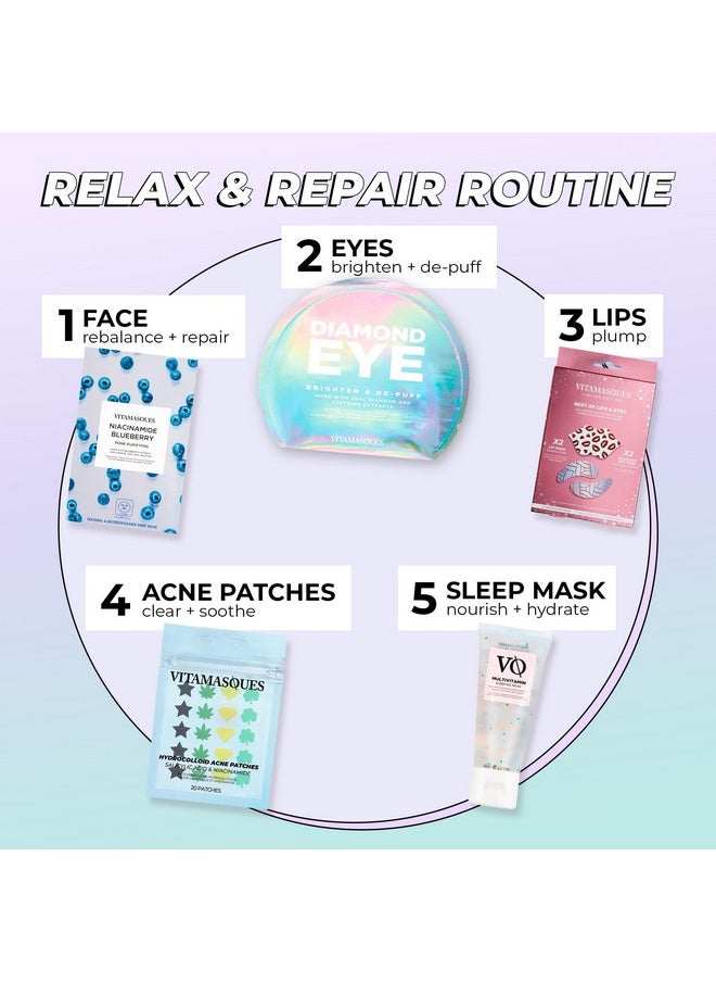Vitamasques - Under Eye Patches & Lip Mask Sheets Best Of Eyes & Lips Set Eye Patches For Puffy Eyes Under Eye Masks For Dark Circles And Puffiness - Image 1