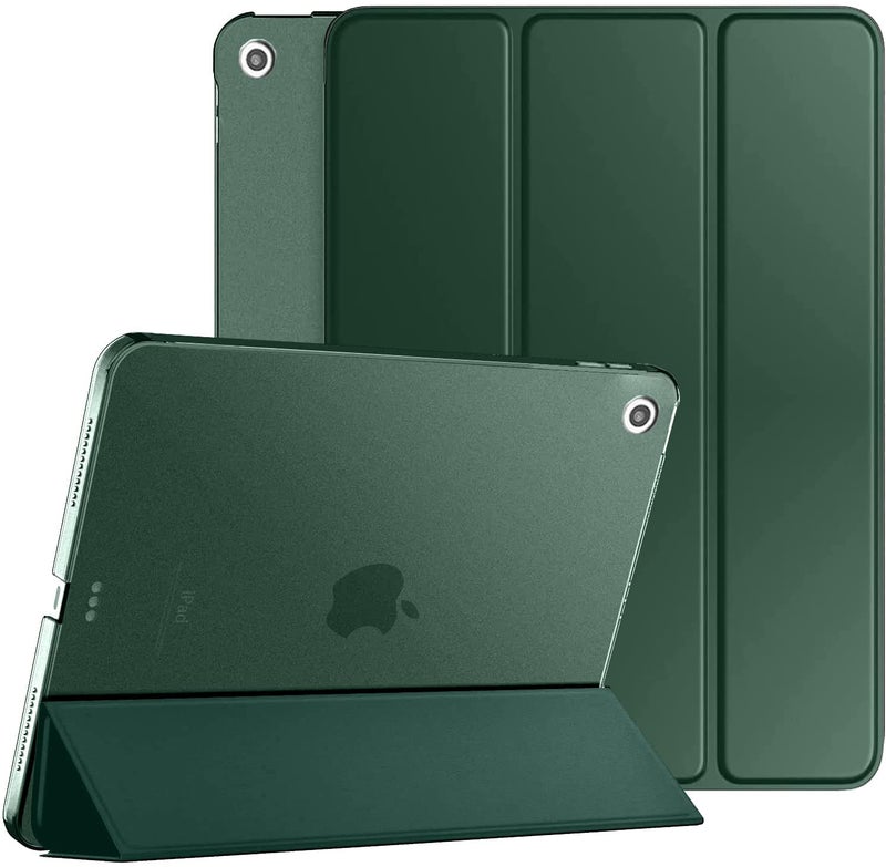 Robustrion Smart Trifold Hard Back Flip Stand Case Cover for iPad 9.7 inch 2018/2017 5th 6th Generation Model A1822 A1823 A1893 A1954 - Dark Green - Image 1