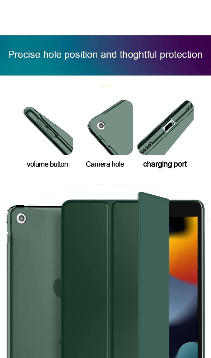 Robustrion Smart Trifold Hard Back Flip Stand Case Cover for iPad 9.7 inch 2018/2017 5th 6th Generation Model A1822 A1823 A1893 A1954 - Dark Green - Image 4