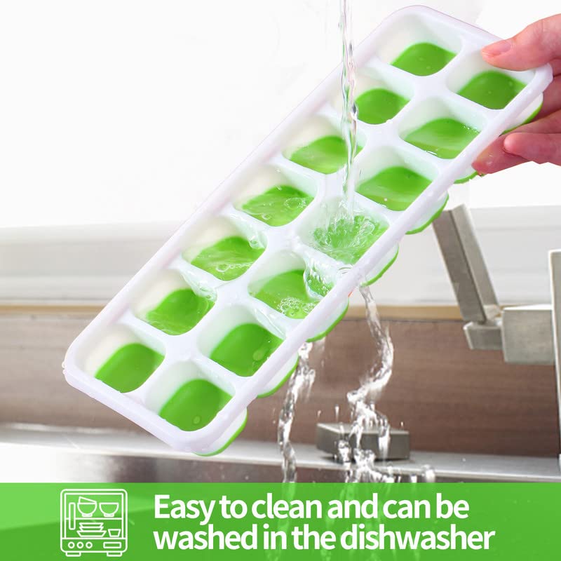 Vehhe Ice Cube Trays Freezer 3 Pack Reusable Silicone 14-Ice Cube Molds with Spill-Resistant - Image 5