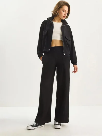 Bianco Lucci LUCCI Jacket-Pants Viscose Blend Two-Piece Coord Set
