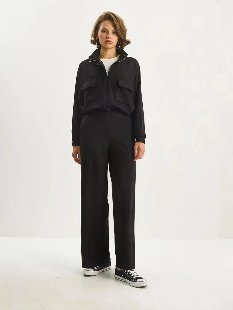 Bianco Lucci LUCCI Jacket-Pants Viscose Blend Two-Piece Coord Set