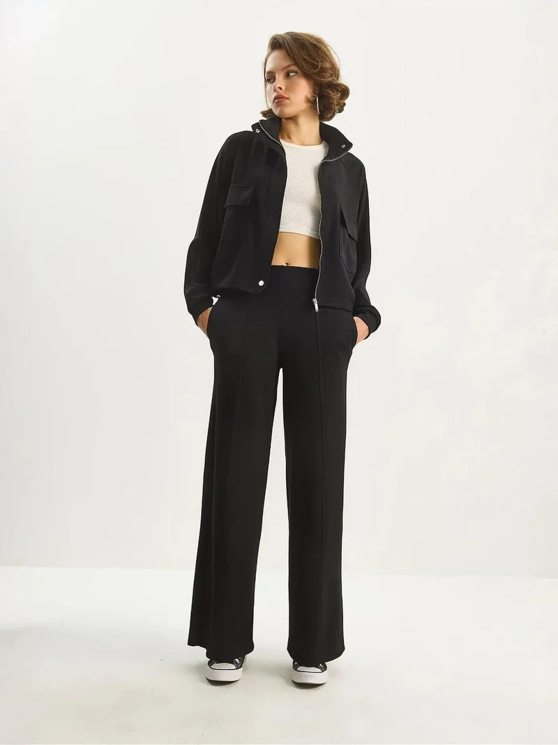 Bianco Lucci LUCCI Jacket-Pants Viscose Blend Two-Piece Coord Set
