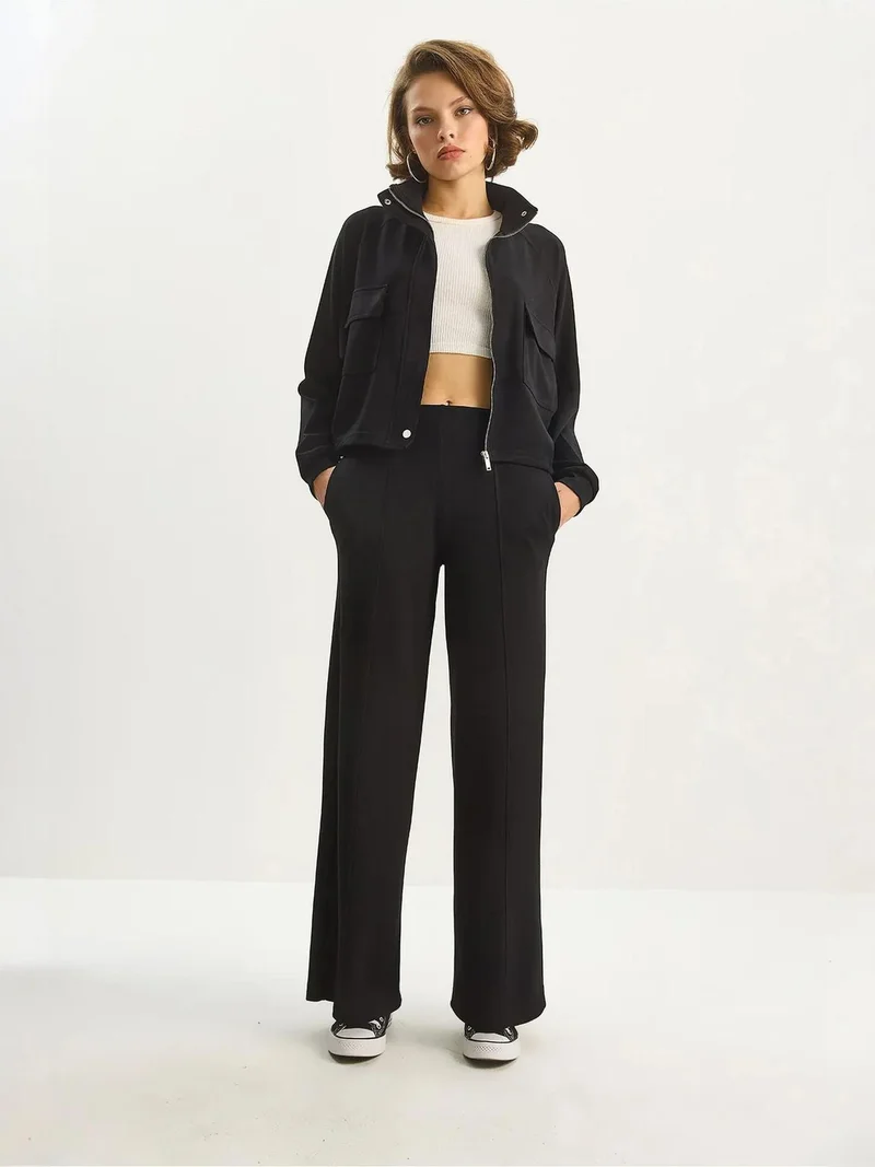 Bianco Lucci LUCCI Jacket-Pants Viscose Blend Two-Piece Coord Set