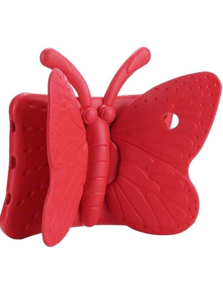 SmartGrist iPad 6th Generation Case for Kids, iPad 9.7 inch Case, Light Weight Shockproof EVA Foam Protective Tablet Stand Cover Holder for Apple iPad Air/Air 2 iPad 9.7 2017/2018 - Cute Butterfly, Red - Image 2