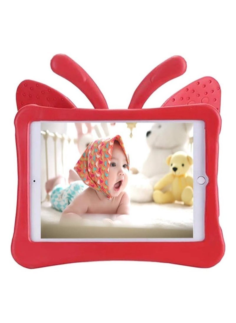SmartGrist iPad 6th Generation Case for Kids, iPad 9.7 inch Case, Light Weight Shockproof EVA Foam Protective Tablet Stand Cover Holder for Apple iPad Air/Air 2 iPad 9.7 2017/2018 - Cute Butterfly, Red - Image 3