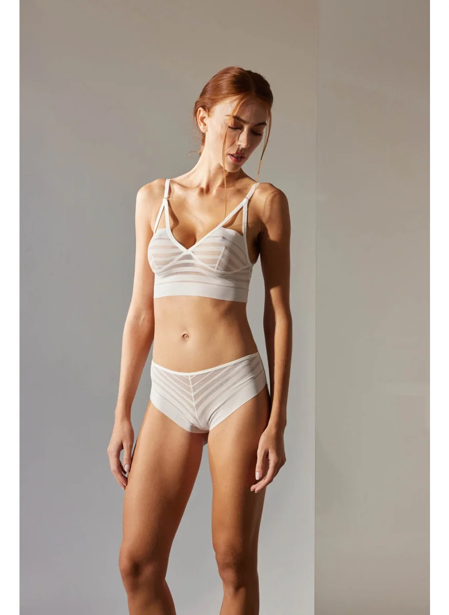 Hays Women Seamless Striped Tulle Brazilian Panties