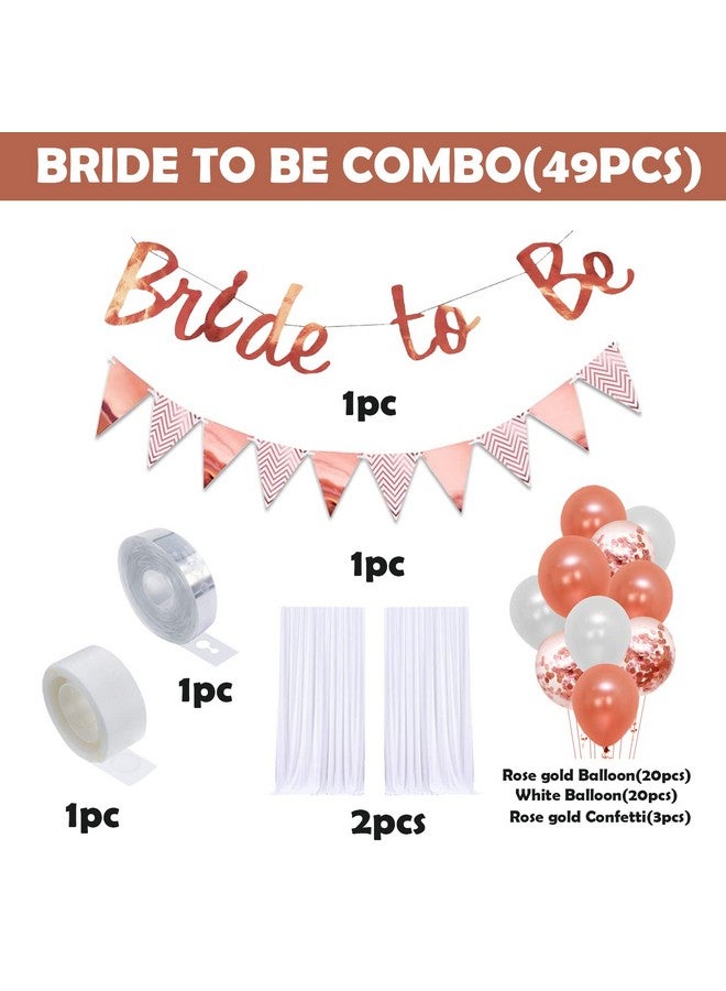 Party Propz Party Propz Bride to Be Decoration Set Combo - 49Pcs Set Bride to Be Balloon, Ring Foil Balloons, Metallic Balloons & Foil Balloon for Bachelorette Party Decorations, Spinster Bridal Shower  - Image 2