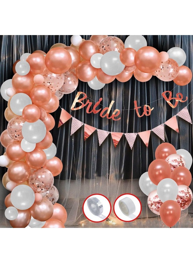 Party Propz Party Propz Bride to Be Decoration Set Combo - 49Pcs Set Bride to Be Balloon, Ring Foil Balloons, Metallic Balloons & Foil Balloon for Bachelorette Party Decorations, Spinster Bridal Shower  - Image 1